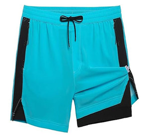 Men's Solid Color Block <b>Board</b> Shorts Side Stripe Drawstring Closure Quick Dry Eco-Friendly Breathable Spandex/Cotton Vintage - Product Image 1