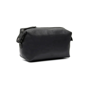Minimalist Black Leather Toiletry <b>Bag</b> Rectangle Shape Portable <b>Storage</b> <b>Bag</b> for Travel Use - Product Image 2