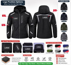 Veste softshell pour homme, écologique, à séchage rapide, fermeture éclair, sportive, hiver, extérieur, imperméable, respirante, doublure en polaire - Product Image 3