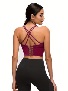 เสื้อกล้ามออกกำลังกายแบบสายไขว้หลัง ยี่ห้อ Long Line Athletic พร้อมฟองน้ำถอดได้ เนื้อผ้ายืดหยุ่น เหมาะสำหรับฟิตเนส รับผลิตแบรนด์ส่วนตัว ขายส่ง - Product Image 4