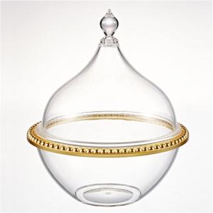 ชามเสิร์ฟขนมทรงกลมอะคริลิคใสและสีเงินทันสมัย พร้อมฝาปิด สำหรับงานปาร์ตี้ - Product Image 6