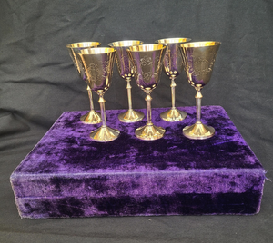 Copa de Vino de Metal con Acabado Dorado Vintage, Colección con Diseño Grabado de Cardo, Copa de Cóctel Elegante, Vajilla Decorativa, Barware de Lujo - Product Image 5