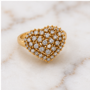 Elegant 10K Solid Gold Love Heart Proposal <b>Ring</b> High Quality Custom <b>Iced</b> Moissanite Diamond Anniversary <b>Ring</b> for Valentine's Day - Product Image 3