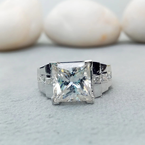 Anillo de Compromiso y Boda D'VINS JEWELS con Forma de Princesa, Corte Brillante, Color D, Chapado en Oro Rosa, Cultivado en Laboratorio - Product Image 1