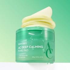 Dewytree Deep Soothing Pore Green Calming Pads 60 Sheets AC Control Microfiber Cotton Toner Pads - Product Image 1