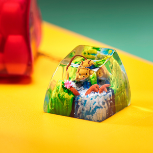 Teclas Artesanales Bosque Místico, Teclas Artesanales Personalizadas, Teclas Anime Lindas, Teclas Verdes, Juego de Teclas, Teclas de Madera - Product Image 1