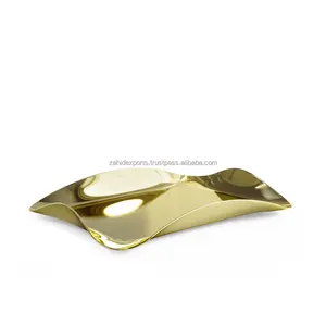 Bandeja Decorativa de Latón Pulido de Alta Calidad para Habitaciones de Hotel Cinco Estrellas, Bandeja Metálica de Diseño para Hoteles de Lujo por Zahid Exports - Product Image 3