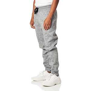 Pantalon de survêtement en coton tricoté gris pour homme, taille élastique avec cordon de serrage, décontracté, avec poches latérales, pour l'automne - Product Image 6
