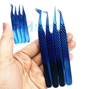 Kit de pinces à extensions de cils RMI, dernière conception Blue Plasma, marque privée, haute qualité, outils en acier inoxydable, pointes en fibre pour volume - Product Image 1