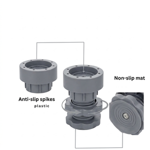 Base de machine à laver réglable en plastique, avec patins réglables, support fixe à roulettes, surélevée, antidérapante et antichoc - Product Image 6