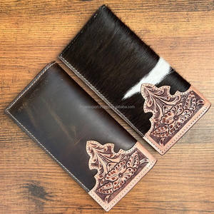 OEM personalizado de lujo de los hombres de mano de cuero largo plegable billetera al por mayor de moda auténtica piel de vaca carteras para tarjetas de crédito - Product Image 5