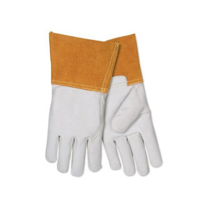 Guantes de Soldadura de Cuero Premium con Puño Naranja Resistentes al Calor para Soldadura por Electrodo - Product Image 1