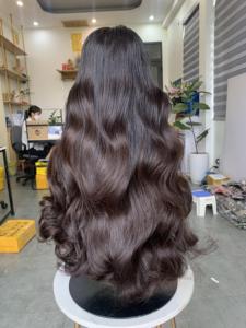 Vente en gros de cheveux humains vietnamiens 100% Super Double Drawn Extension de cheveux humains à texture ondulée naturelle vierge perruque Lace Front - Product Image 3