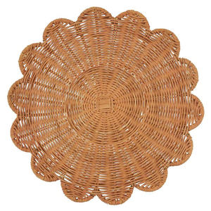 Set de table en rotin en forme de fleur décorative, fait main, tissé naturellement, style bohème vintage, décoration de table écologique - Product Image 4