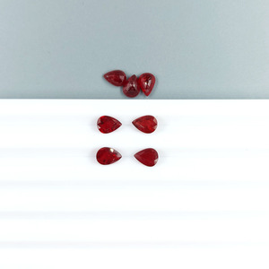 Rubis africains naturels calibrés non traités, forme poire 5x7mm, pierres précieuses de rubis naturelles facettées pour la création de bijoux, prêtes à l'emploi - Product Image 3
