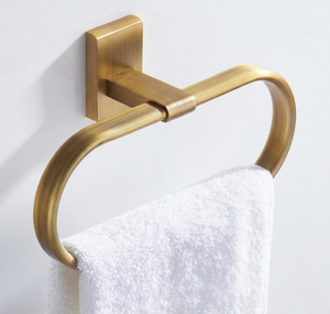 Creative Golden Color Hotel & Apartment Use Modern Design Eco-Friendly Bathroom Towel Rack Nail-Free Single-Rod Towel Bar - Product Image 4
