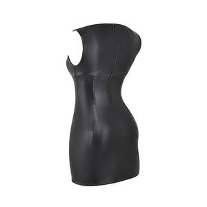 Robe longue en cuir véritable pour femme, style corset, sexy, fétichiste, pour soirée et club, vente en gros, fabricant, robe en cuir de haute qualité - Product Image 5
