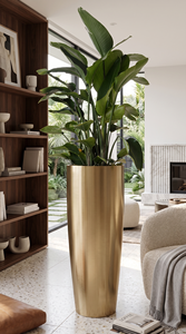 Florero Moderno de Metal Dorado Mate, Elegante Florero de Mesa con Forma de Reloj de Arena para Hogar, Bodas, Hoteles, Centro de Mesa Decorativo de Lujo - Product Image 4