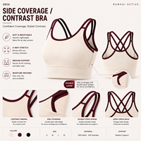 Soutien-gorge de sport recyclé à col montant et bretelles, grande taille, maintien élevé, pour femme, dos long, idéal pour l'exercice, le yoga, la gym et le fitness