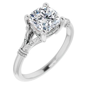 Bague Solitaire Moissanite Taille Coussin en Argent Sterling 925 Plaqué Or 18K, Sertissage à Griffes, Certifiée Luxe pour Fiançailles et Mariage - Product Image 2