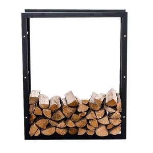 Nuevo y popular: Soporte de leña de hierro resistente hecho a mano para chimenea, estante para almacenamiento de leña en exteriores, tamaño y forma personalizables - Product Image 1