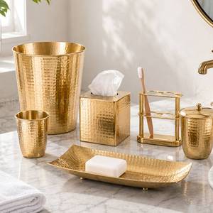 New Stock Arrival Brass <b>Accessories</b> Eco-Friendly Modern Luxury Five-piece <b>Bathroom</b> <b>Set</b> Gold Soap Dispenser for Sale - Product Image 1