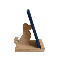 Support de téléphone portable et tablette en bois massif, fait main, écologique, portable, en forme d'animal, pour voiture et bureau