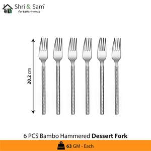 24 PCS Cuchillos de cena de acero inoxidable Juego de cubiertos Bambú martillado - Product Image 3