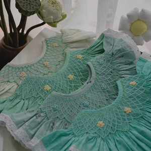Robe confortable pour bébé fille en coton biologique, à fleurs, respirante, lavable, anti-plis, tenue 4 saisons - Product Image 1