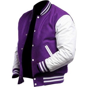 <b>Mens</b> Fashion <b>Varsity</b> <b>Jacket</b> Casual Slim Fit <b>Bomber</b> Baseball Letterman Wool <b>Jacket</b> - Product Image 3