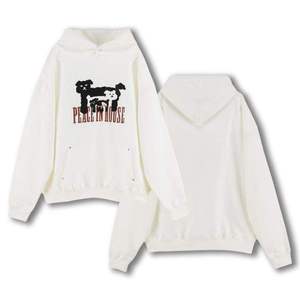 Sudadera con Capucha Peace In House para Hombre, Blanca, de Algodón, Tejida, con Estampado de Personajes y Logotipo Frontal, para Otoño - Product Image 1