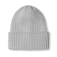 NARSIA INDUSTRIES Bonnet unisexe gris uni 100 % acrylique avec revers, idéal pour l'hiver et le ski, ajustement réglable pour adultes