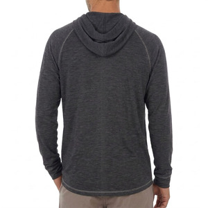 Sudadera con Capucha Azul Claro para Hombre, Manga Larga, Corte Regular, Informal, Tejida, Color Sólido, para Primavera - Product Image 4