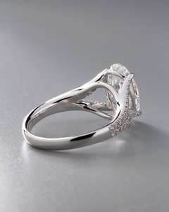 Bague de fiançailles/mariage vintage en or jaune 14 carats avec diamant de culture IGI/GIA, or blanc fin unisexe, pour anniversaire, digne d'une fête - Product Image 3