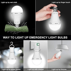 8pcs/4pcs A19 Size E26/E27 <b>Rechargeable</b> LED Light <b>Bulbs</b> 80W Equivalent 1200mAh Battery Backup Emergency Use for Power Outages - Product Image 5