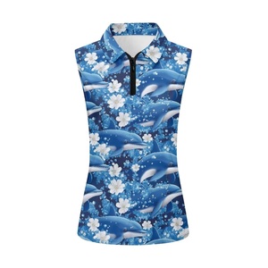 Camiseta de Golf para Mujer, Moderna, con Cierre de Cremallera, de Secado Rápido, Deportiva, Suave, Versátil, Colorida, para Tenis - Product Image 5