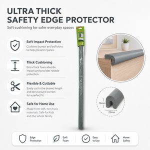 Protection de bordure pour la sécurité des bébés, 90 cm, gris, mousse EVA extra épaisse, bande anti-collision - Product Image 2