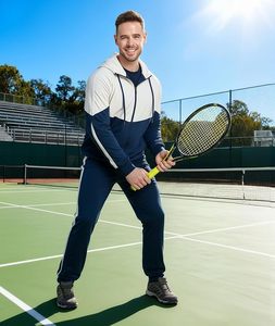 Men's Tracksuits Casual Sweat Track Suits Full Zip 2 Pieces Sweatsuits Long Sleeve Jogging Workout Sports <b>Set</b> - Product Image 5