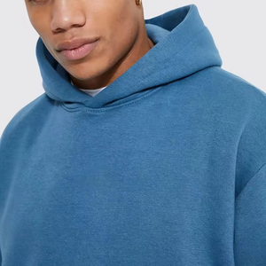 Sudadera con Capucha Negra para Hombre, de Alta Calidad, Algodón Grueso, Estilo Corto, con Logotipo Personalizado, Impresión Puff, Sudadera Oversize - Product Image 6