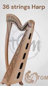 Arpa de Palanca de Madera de 36 Cuerdas, Instrumento Tradicional para Interpretación Musical - Product Image 2