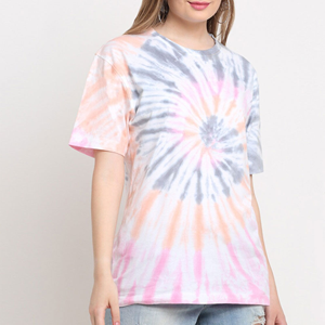 Women's Tie <b>Dye</b> Short Sleeve Crew Neck T-Shirt Regular Fit Cotton Jersey Loose Casual Spring Summer - Product Image 1