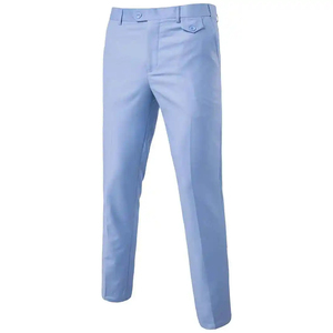 Pantalones de Vestir Formales para Hombre, Estilo Urbano, Ligeros, Corte Recto, Frente Plano, Lavados, Cintura Ajustada, Elegantes, para Uso Formal - Product Image 2