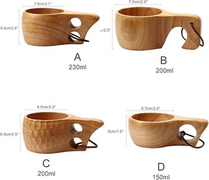 Taza Nórdica Kuksa, Moderna y Duradera, Hecha a Mano, de Madera, para Café, Té, Camping, Senderismo y Aventuras, Precio Económico por M/S SHAAD HANDICRAFTS - Product Image 5