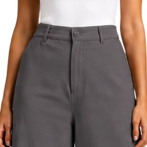Customized Gray Wide Leg Embroidered Palazzo Pants For Women Floral Cutwork High Waist Cotton Casual <b>Trousers</b> Custom OEM Apparel - Product Image 5