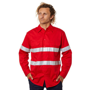 Custom Logo 7oz Soft <b>Flame</b> Resistant Work <b>Shirts</b> Long Sleeve Industrial Work Uniform for Fire Protection Customizable Logo FR - Product Image 1