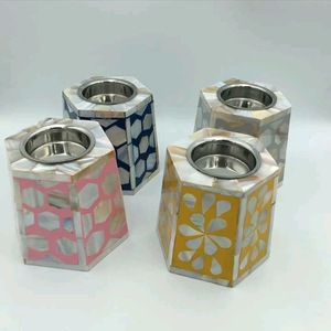 Portavelas Decorativo Hecho a Mano con Incrustaciones de Madreperla, Ecológico, con Impresión Personalizada, para Velas Aromáticas, Ideal para Regalo - Product Image 3