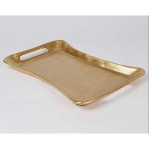 Bandejas Decorativas Color Dorado, Forma Rectangular, Bandeja para Servir Alimentos, Técnica de Fundición a Mano, Bandejas Modernas de Lujo, Artículos de Decoración para Bodas - Product Image 1