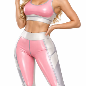 ชุดออกกำลังกายโยคะ 3 ชิ้น คุณภาพสูงแบบสั่งทำพิเศษ ปี 2026 สำหรับผู้หญิงไซส์ใหญ่ เสื้อครอปท็อป กางเกงเลกกิ้งเอวสูง - Product Image 2