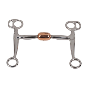 Bocado de hierro dulce trenzado de 5 mordazas para caballo junior, de acero inoxidable antiguo, para doma western y equitación. - Product Image 3