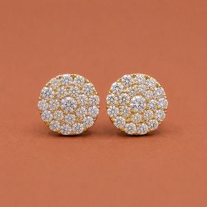 Round <b>Moissanite</b> Stud <b>Earrings</b> 925 Sterling Silver Brilliant Cut Floral Inspired <b>Earrings</b> Elegant Jewelry Gift for Women - Product Image 1